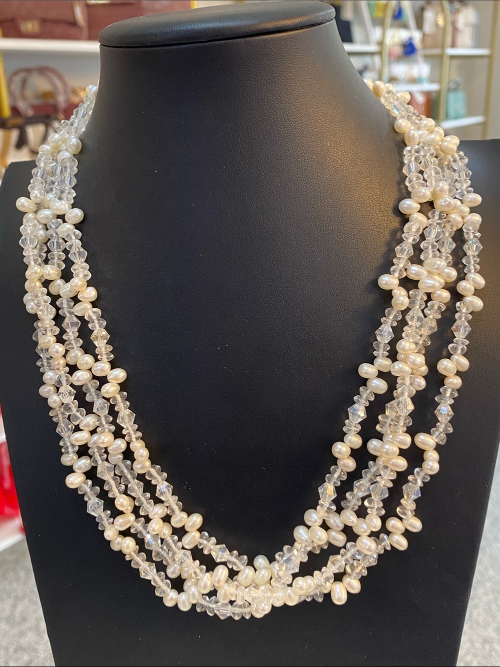 Genuine pearl and stone